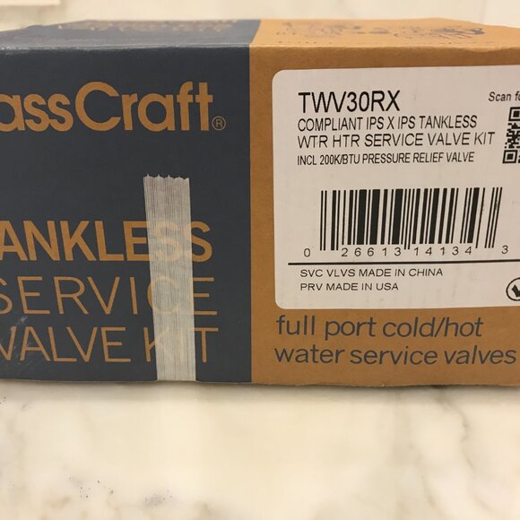 BRASSCRAFT TANKLESS SERVICE VALVE KIT TWV30RX IPS X IPS ONE NEW IN BOX! - Picture 8 of 8